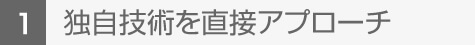 独自技術を直接アプローチ