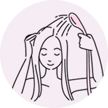 カラーシャンプーの使い方 髪と頭皮をしっかり濡らす