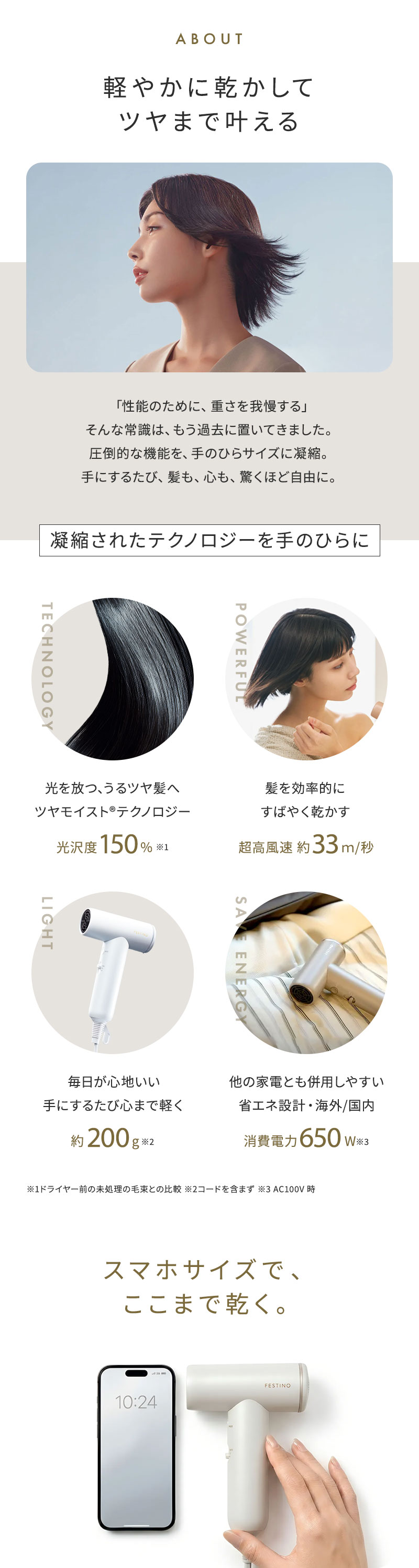 そら【新品未開封】 FESTINO FDR-2 WH ヘアードライヤー 正規販売店】FESTINO フェスティノ ツヤモイスト ドライヤー ライト