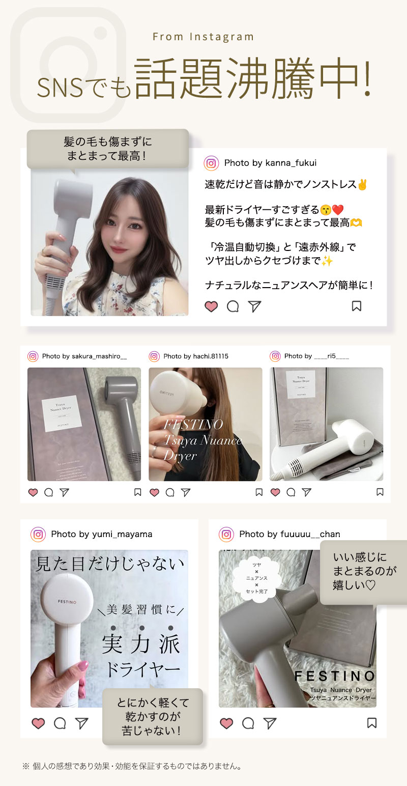 ドライヤー　FESTINO Tsuya Moist Dryer グレー ツヤモイストドライヤー | FESTINO フェスティノ 公式ブランドサイト