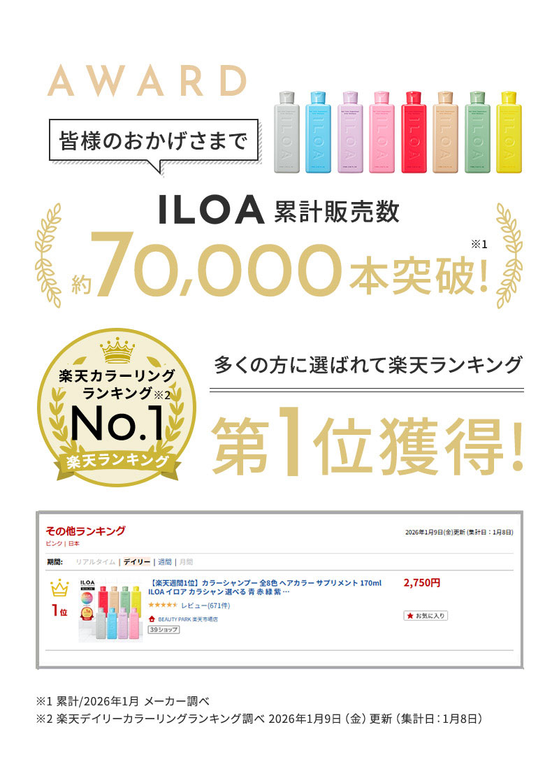 ILOA ヘアカラーサプリメント カラーシャンプー