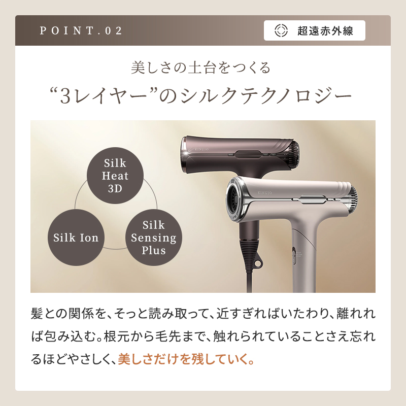 正規販売店】KINUJO 絹女 キヌージョ シルクプレミアム ドライヤー