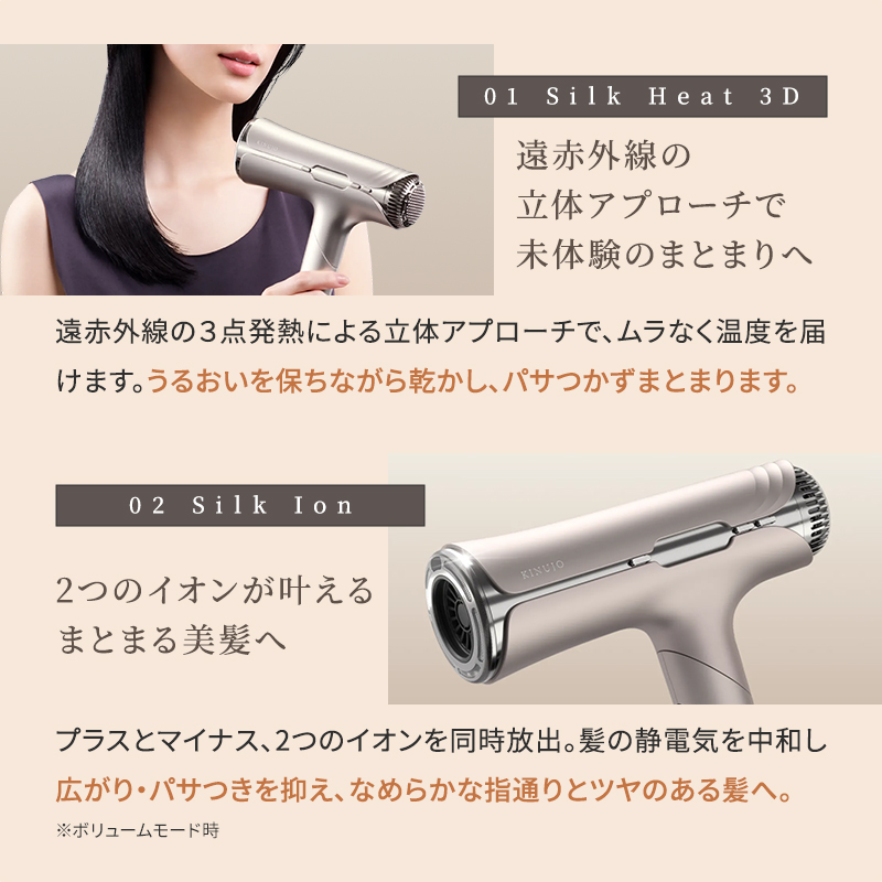 正規販売店】KINUJO 絹女 キヌージョ シルクプレミアム ドライヤー