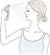 肌から15cmほど離して円を描く