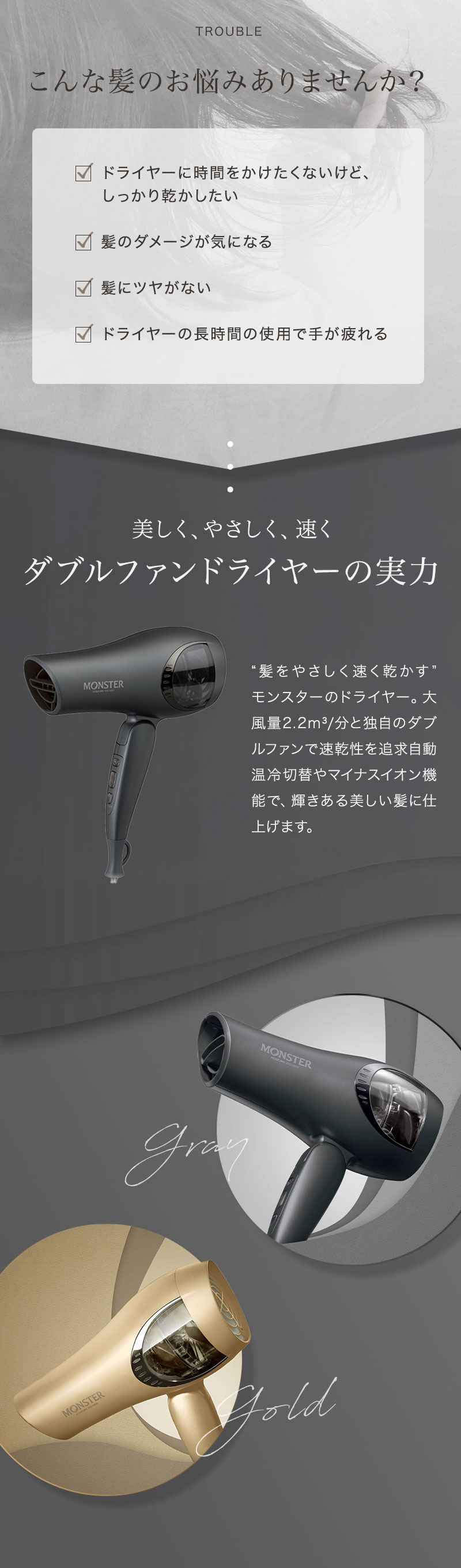 正規品販売店サイト】Monster モンスター ダブルファンドライヤー KHD