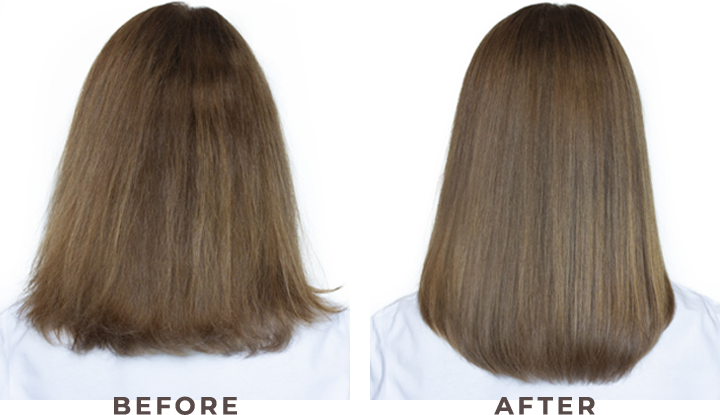 ヘアミルクを使用したビフォーアフター