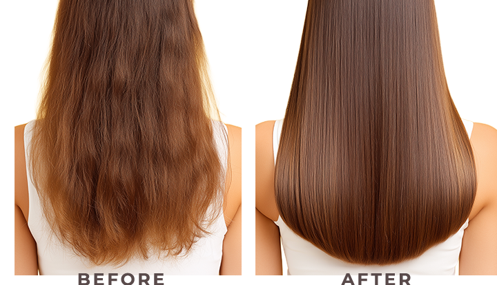 ヘアミストを使用したビフォーアフター