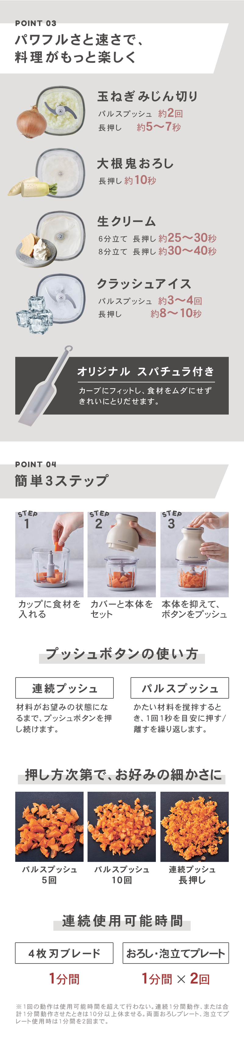レコルト フードプロセッサー ボンヌ パワフル 使い方