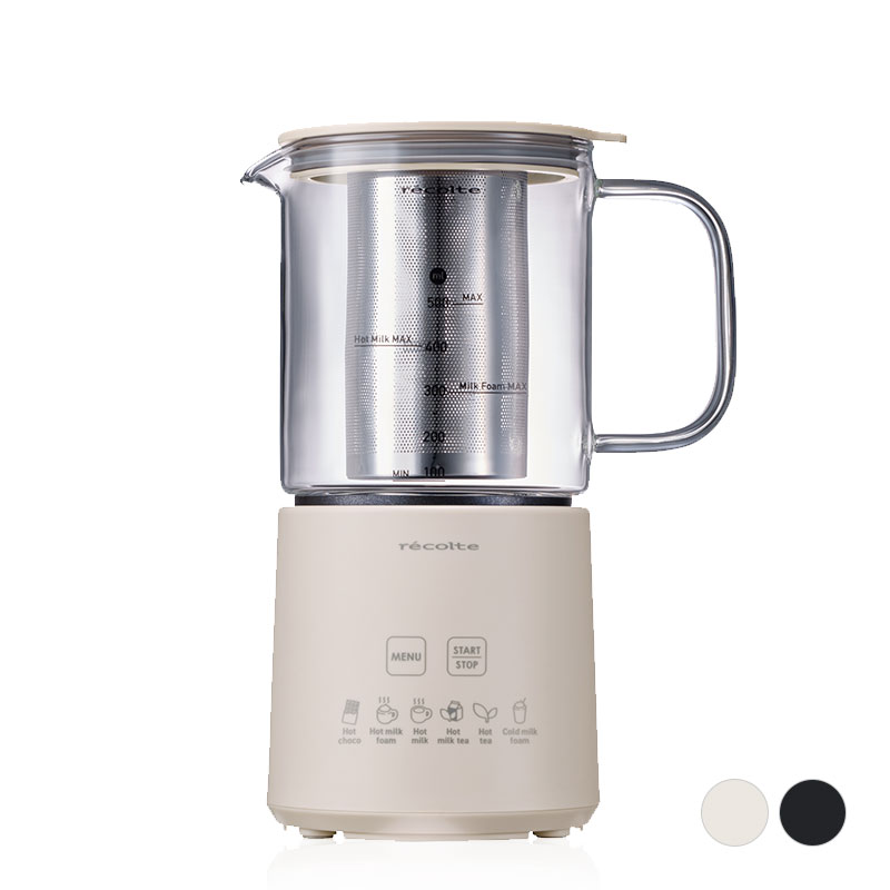 【正規店/送料無料】recolte レコルト ホットチョコ ＆ ミルクフォーマー RMT-3 クリームホワイト ナチュラルブラック