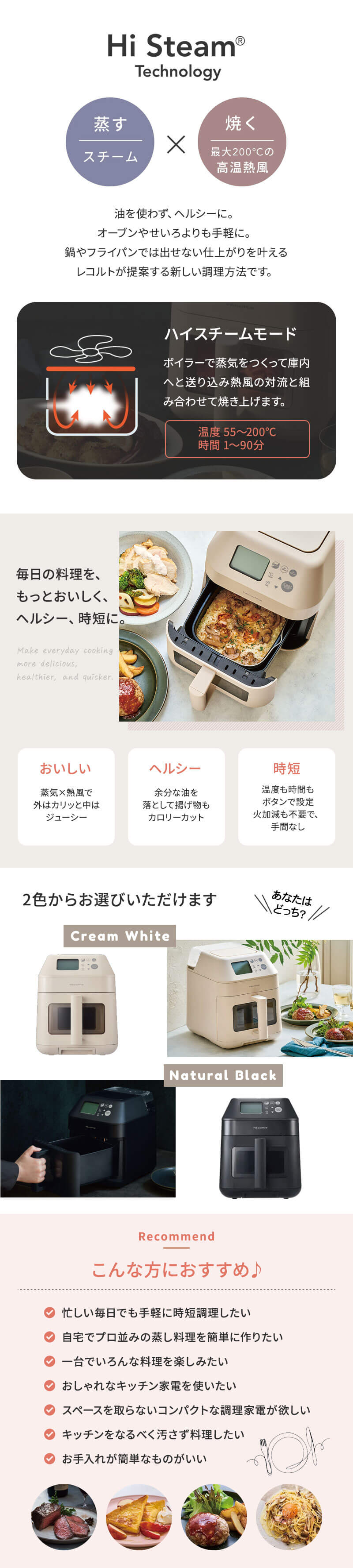 正規品/送料無料/選べるカラー】recolte レコルト ハイスチーム エアー