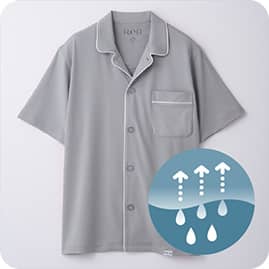 就寝中もさらっと快適な吸水速乾