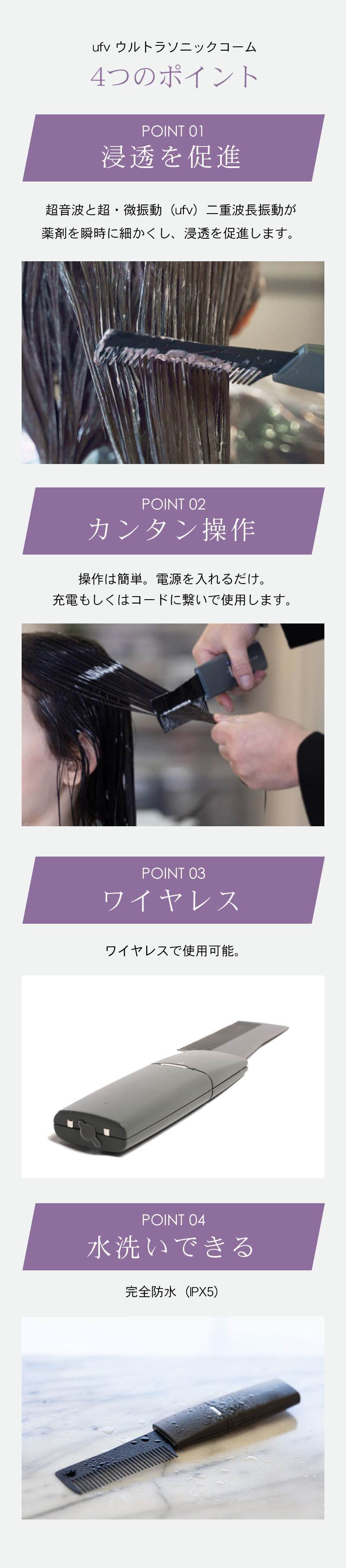 【正規品】ufv ウルトラソニックコーム トリートメント浸透促進コーム