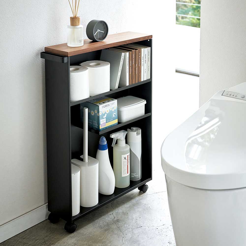 正規販売店】ハンドル付きスリムトイレラック タワー 山崎実業 tower