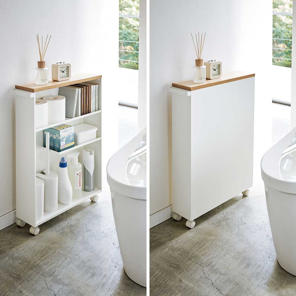 正規販売店】ハンドル付きスリムトイレラック タワー 山崎実業 tower