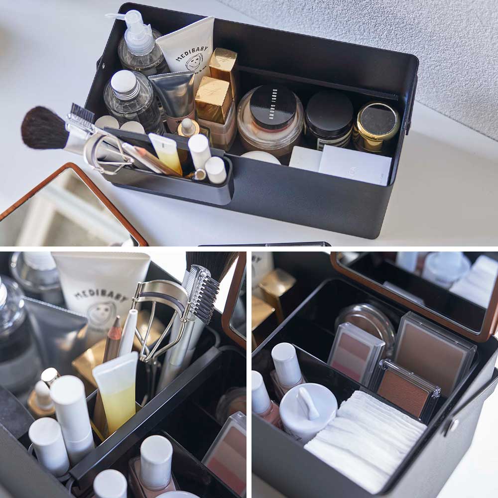 正規販売店】メイクボックス タワー 山崎実業 tower ホワイト ブラック