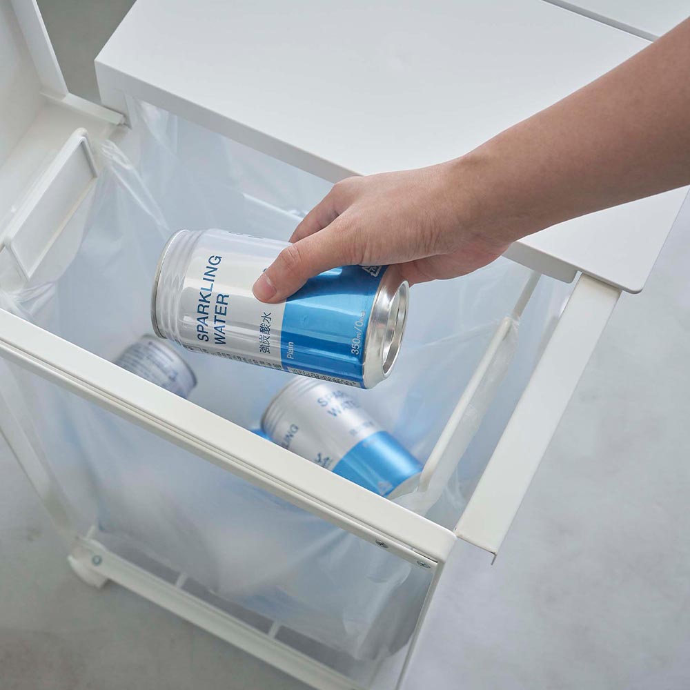 正規販売店】蓋付き目隠し分別ダストワゴン タワー 3分別 山崎実業