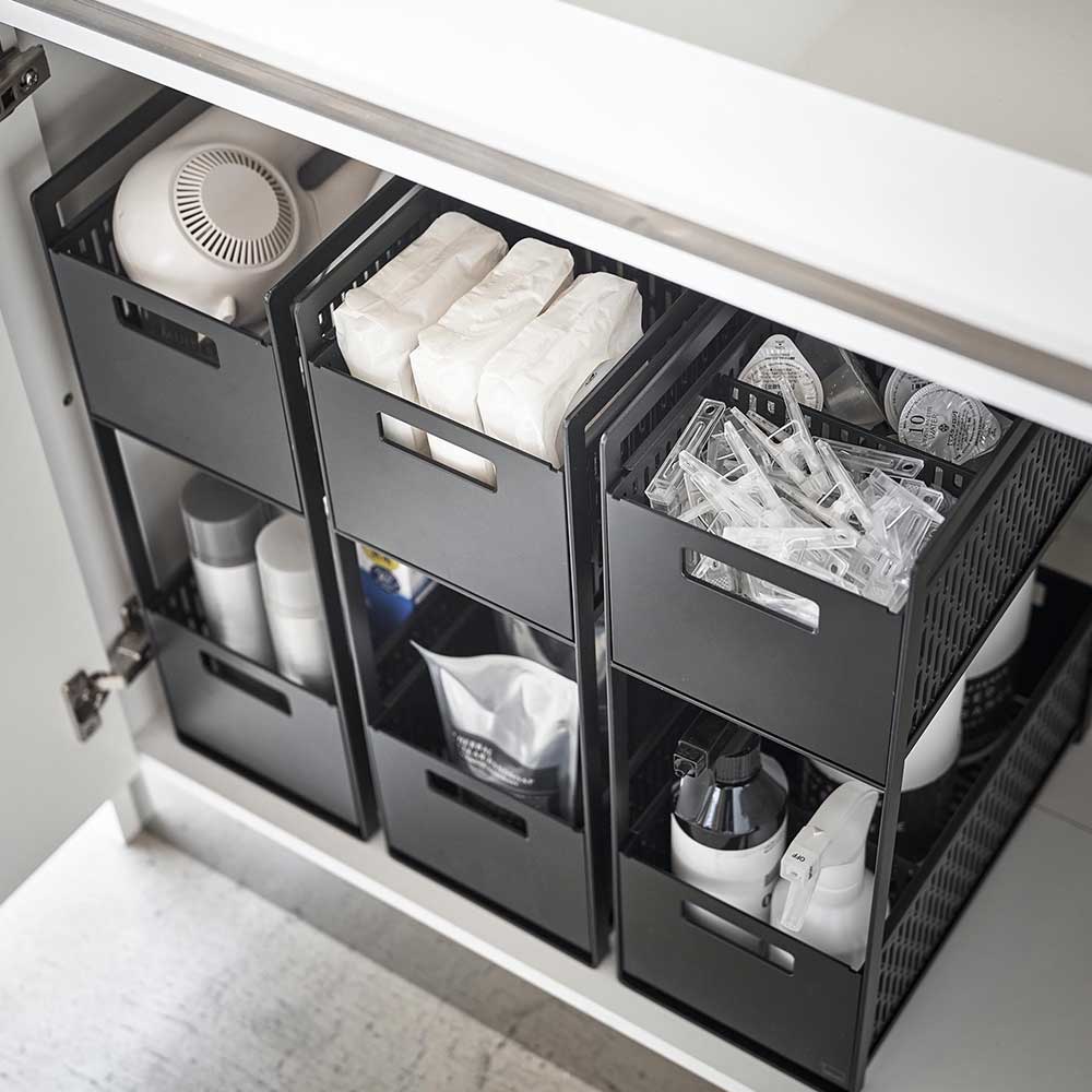 正規販売店】シンク下収納バスケット タワー 2段 山崎実業 tower