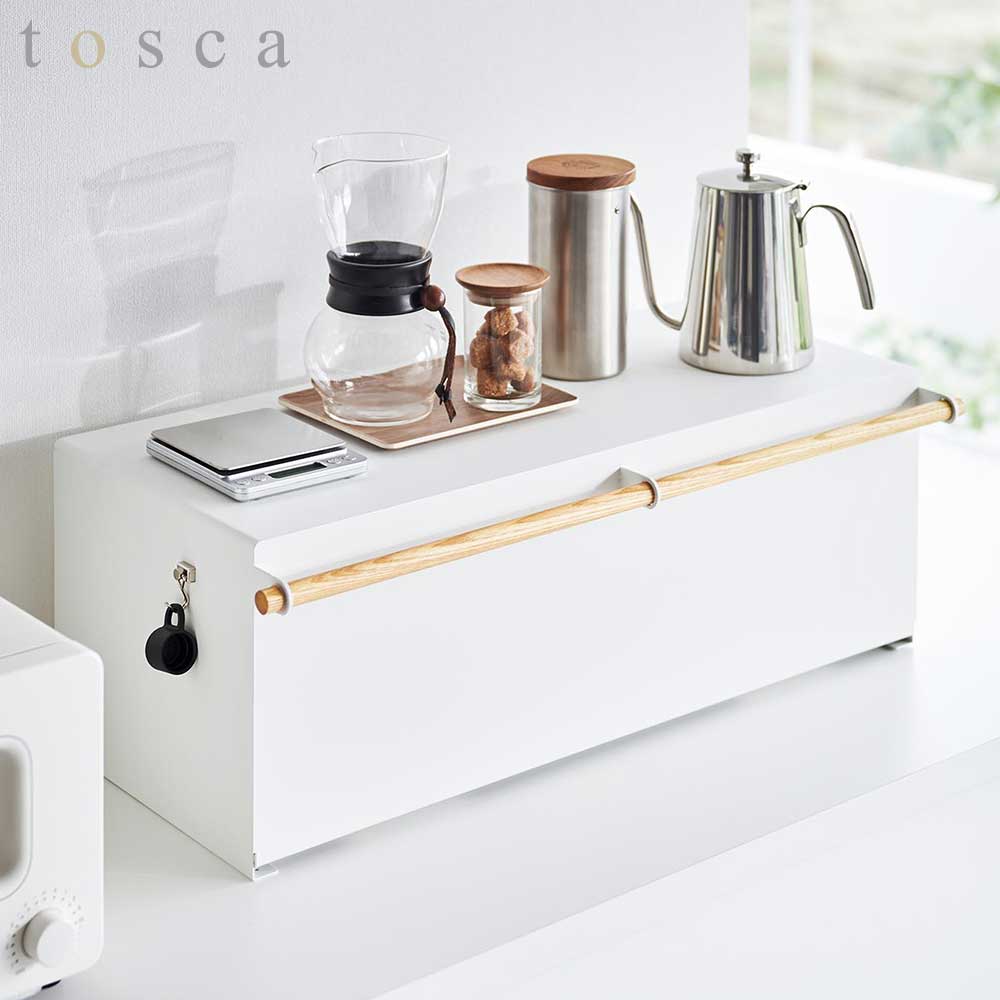 正規販売店】ブレッドケース トスカ ワイド 山崎実業 tosca ホワイト