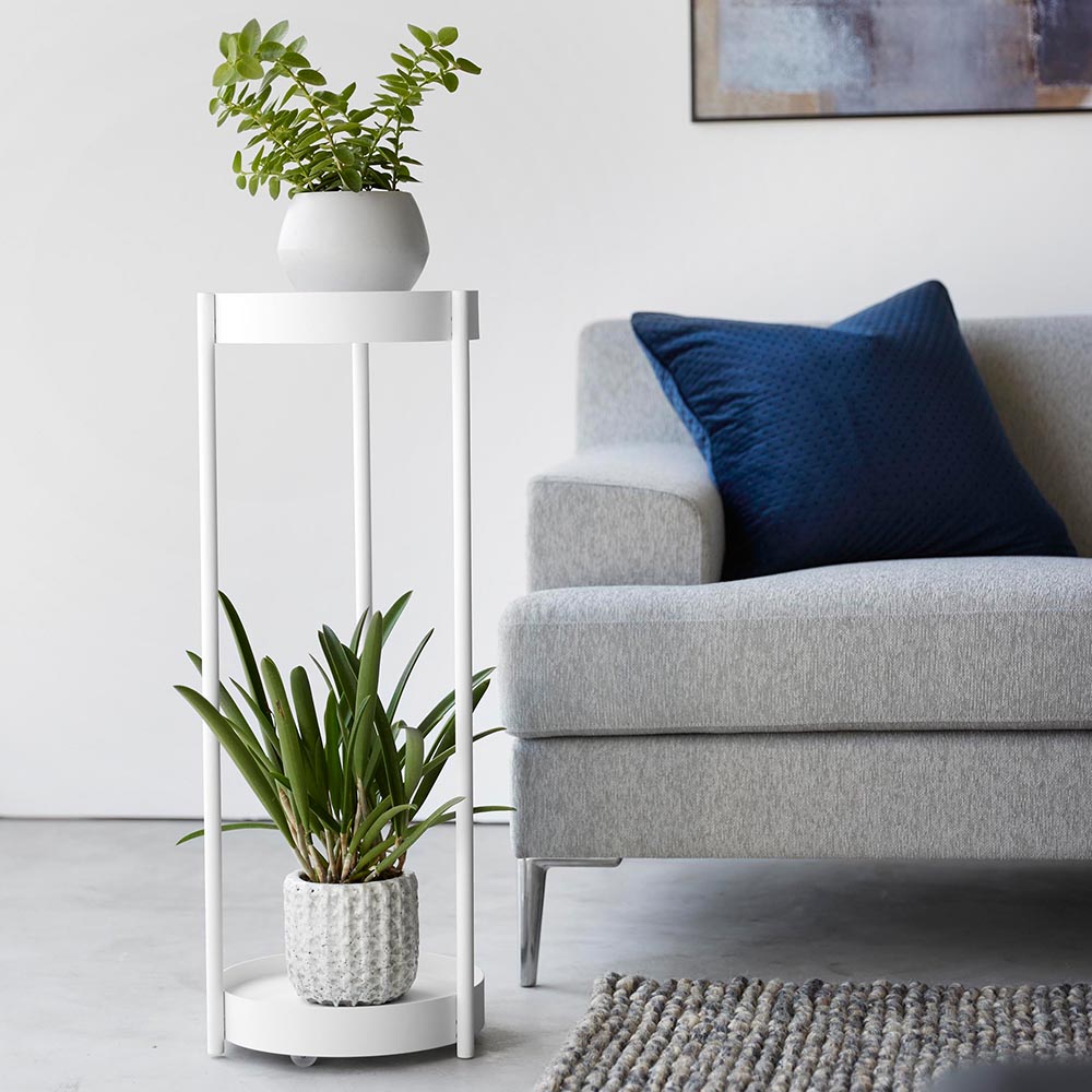 正規販売店】キャスター付きプランタースタンド タワー 2段 山崎実業