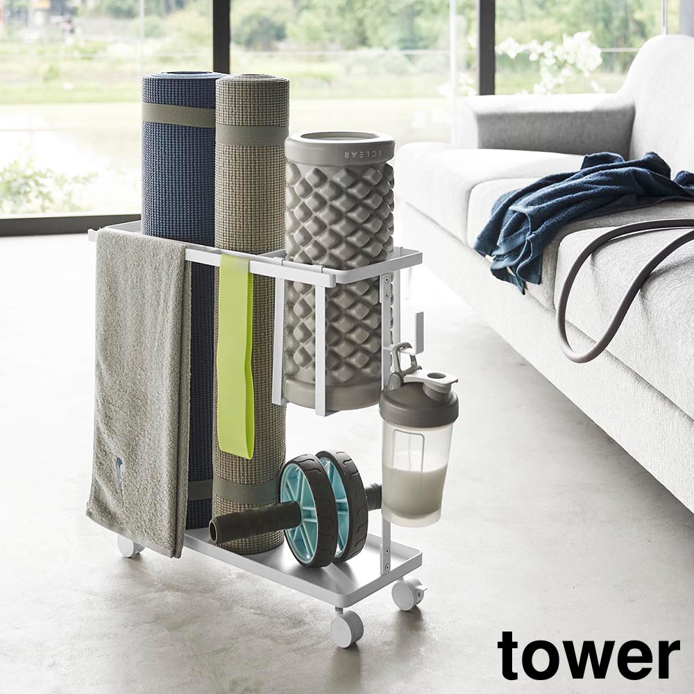 正規販売店】キャスター付きフィットネスグッズ収納ラック