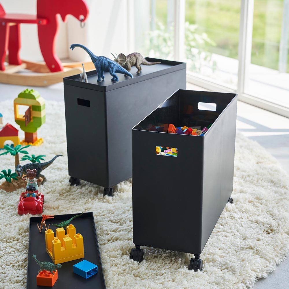 正規販売店】蓋付き収納ボックスワゴン タワー L 山崎実業 tower 12L