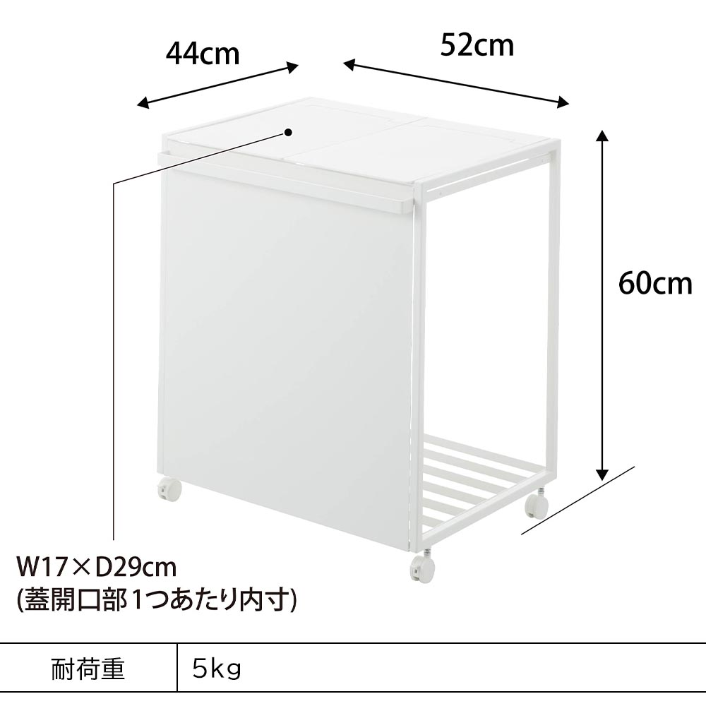 タワー　蓋付きダストワゴン 45L 正規販売店】蓋付き目隠し分別ダストワゴン タワー 45L 2分別 山崎実業