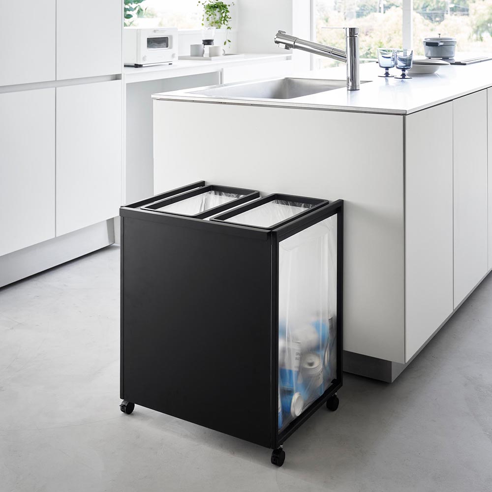 正規販売店】目隠し分別ダストワゴン タワー 45L 2分別 山崎実業 tower