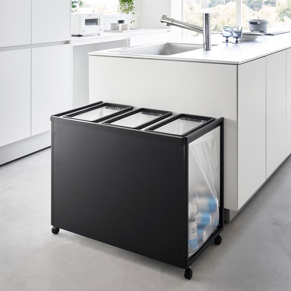 正規販売店】目隠し分別ダストワゴン タワー 45L 3分別 山崎実業 tower