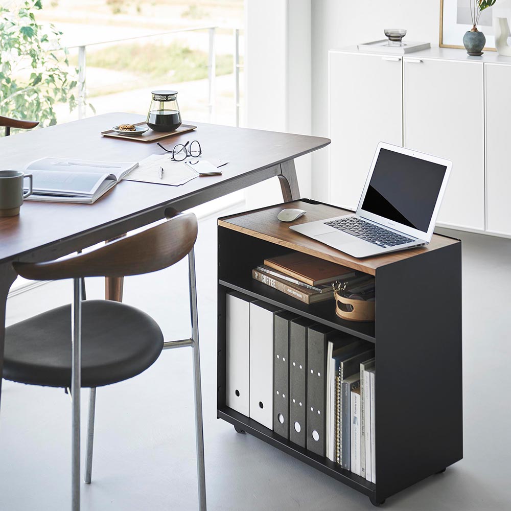 正規販売店】隠せるテレワークワゴン タワー 山崎実業 tower ホワイト